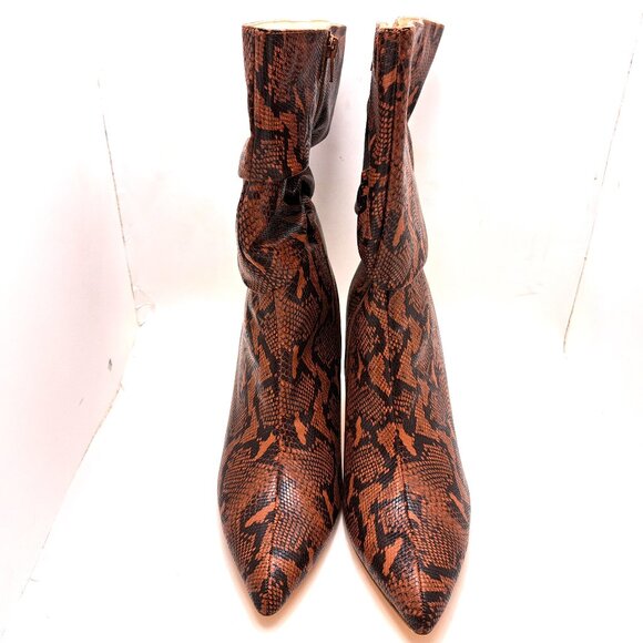 Fashion to Figure Fawn Snake Print Mid-Calf Slouch Boot - Size 12 - Picture 4 of 13
